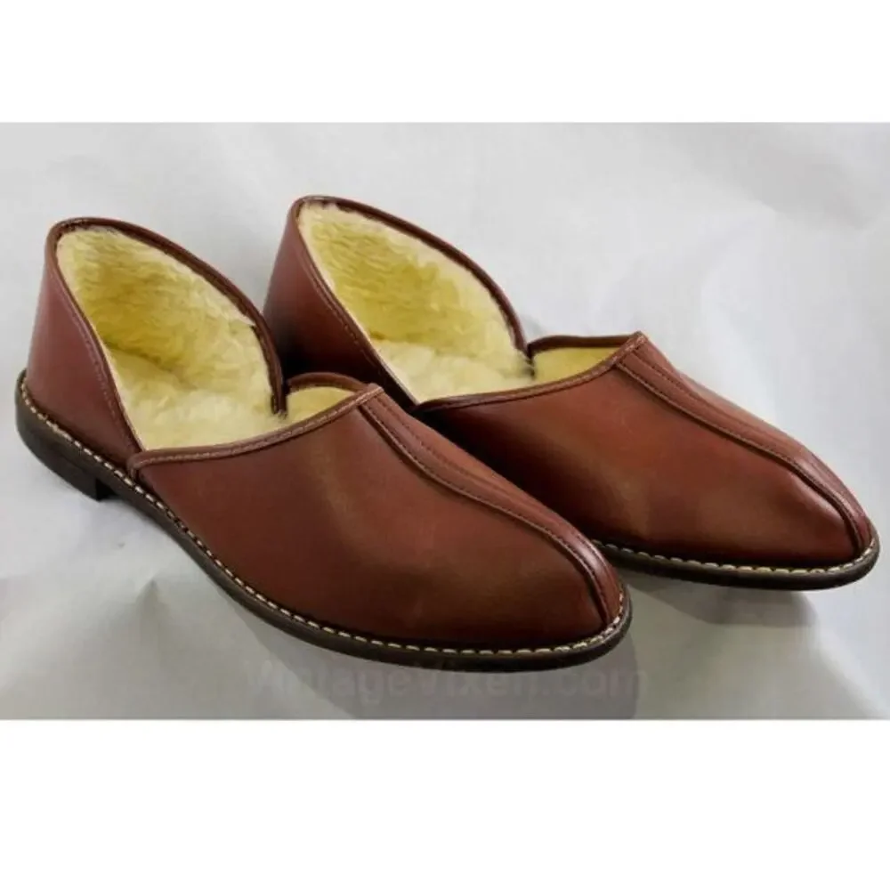 Beautiful vintage men's slippers with fleece lining Sz 13